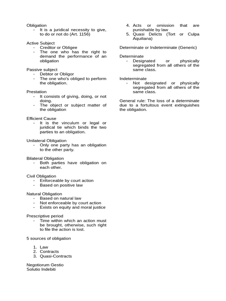 Understanding Legal Obligations and Types | PDF