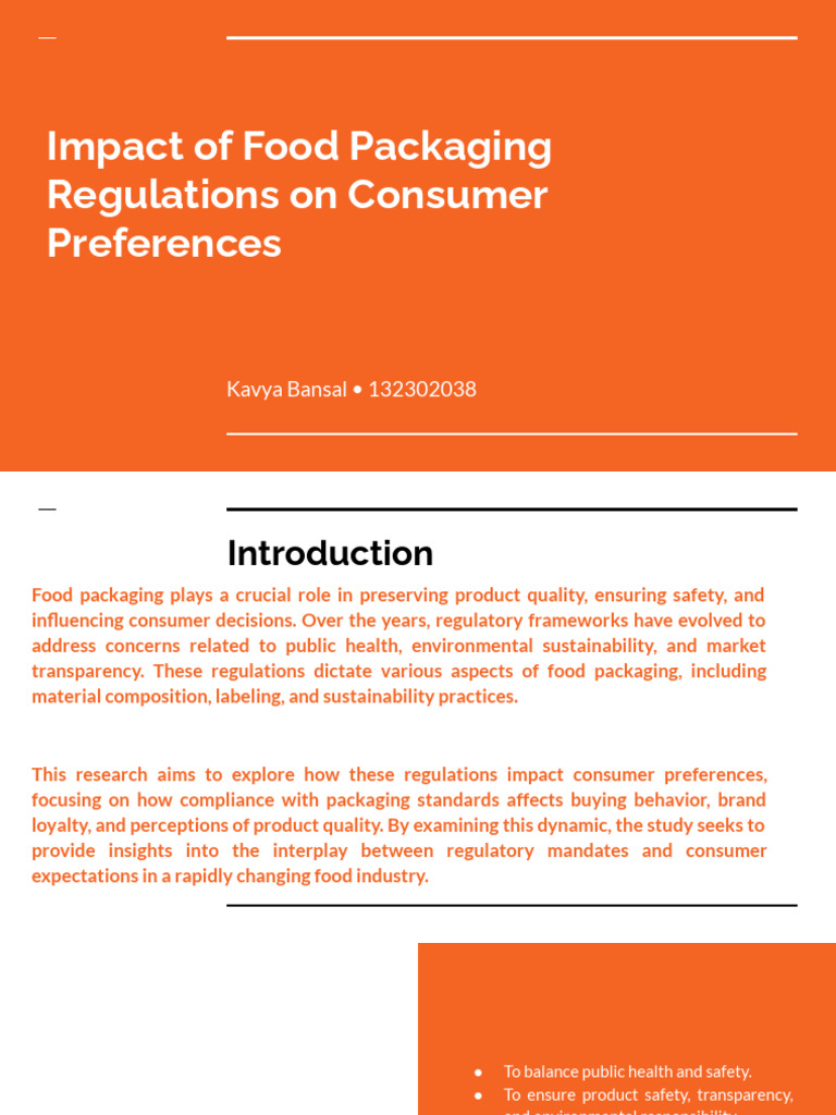 Food Packaging Regulations & Consumer Preferences | PDF | Consumer ...