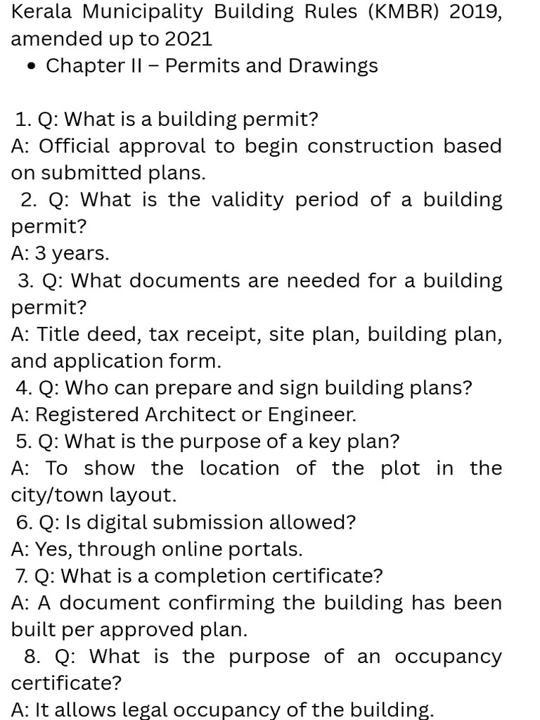 KMBR 2019: Building Permit Guidelines | PDF