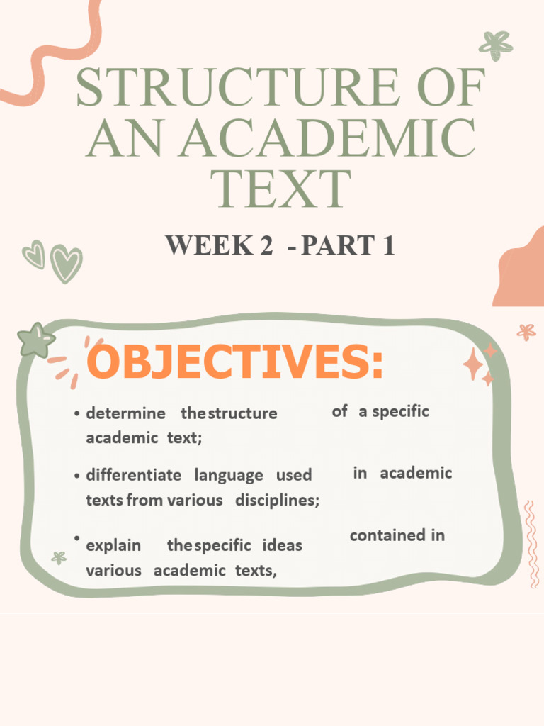 Week 2 - Structure of An Academic Text - Part 1 | PDF | Reading ...