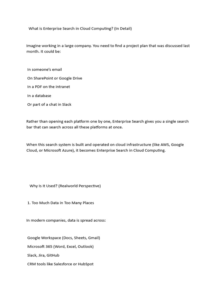 Understanding Enterprise Search in Cloud | PDF | Cloud Computing ...