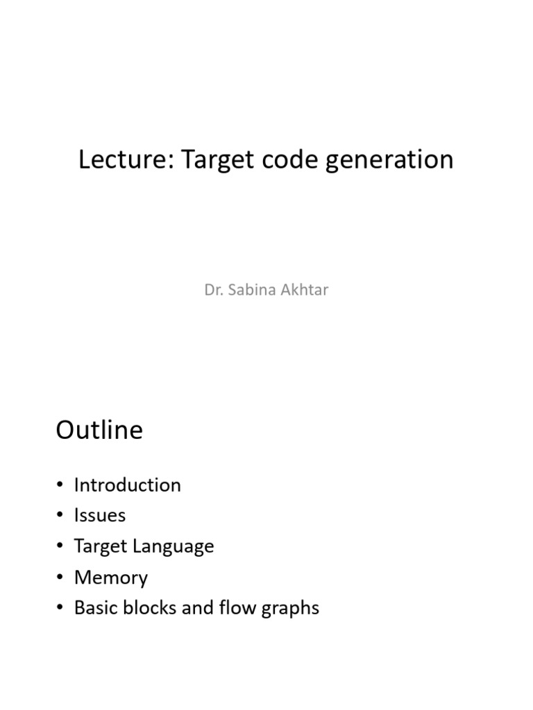 Target Code Generation in Compilers | PDF | Computer Hardware | Computing