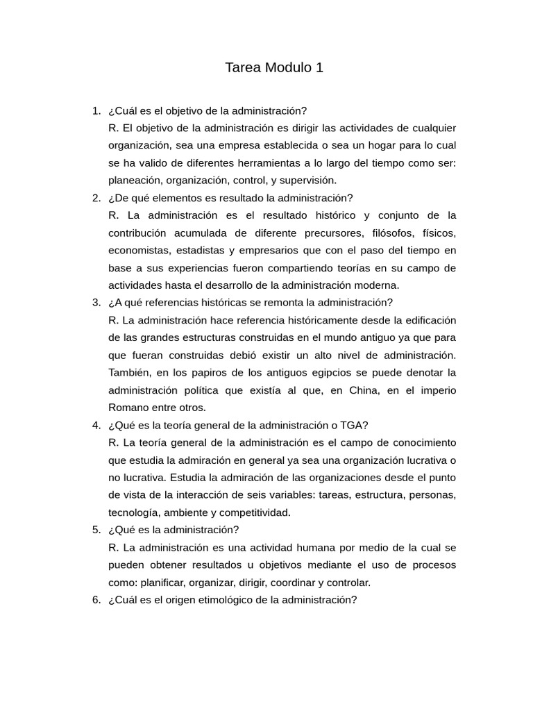 Tarea Modulo 1 Pdf Planificación Business