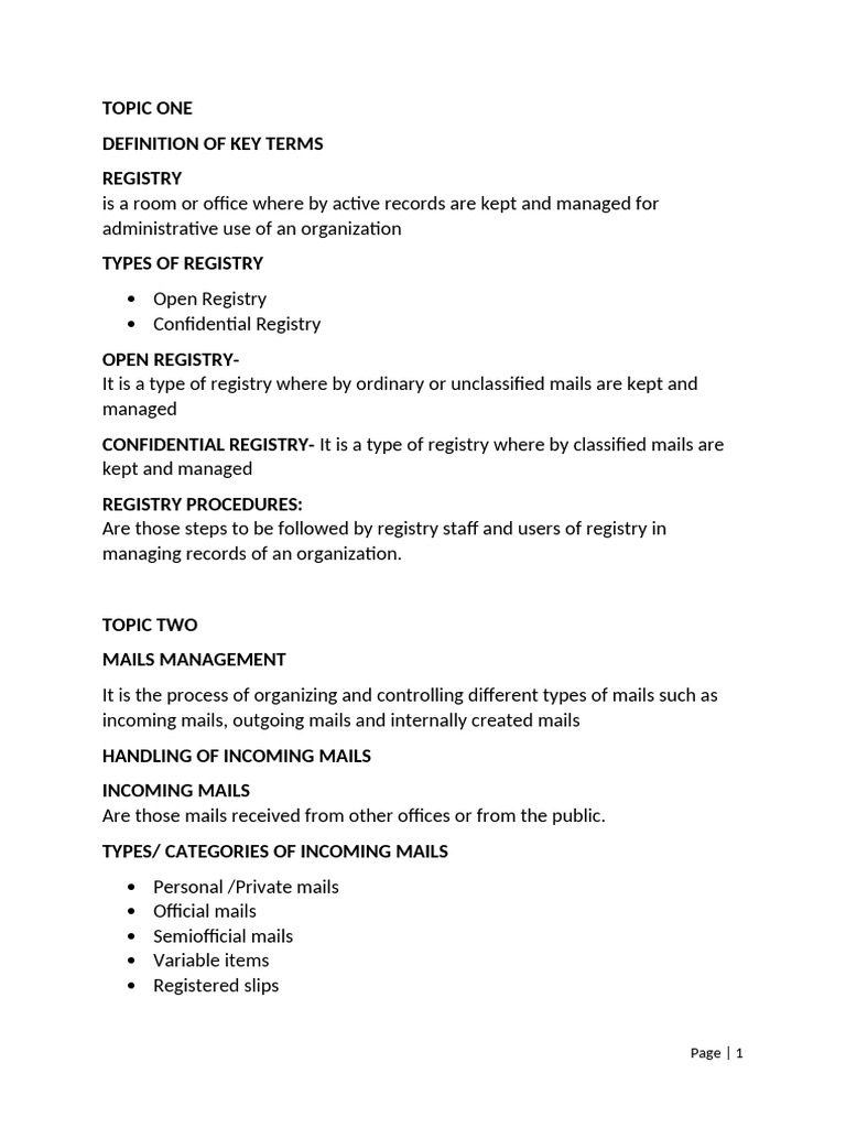 Registry Procedures for Incoming Mail | PDF | Registered Mail | Mail