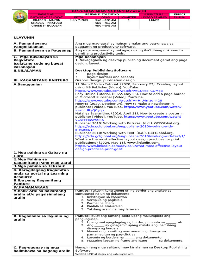 q1 Epp-Ict DLL Week 4 Day 1 | PDF