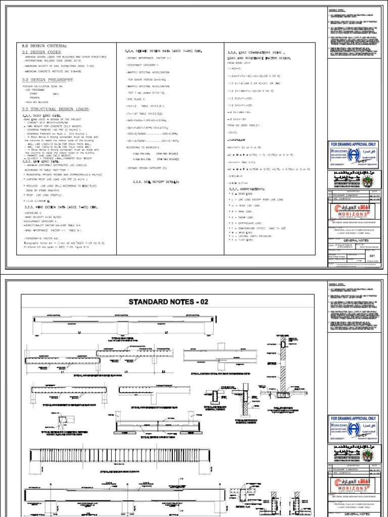 Villa G+1 Proposal General Notes | PDF | Concrete | Building Engineering