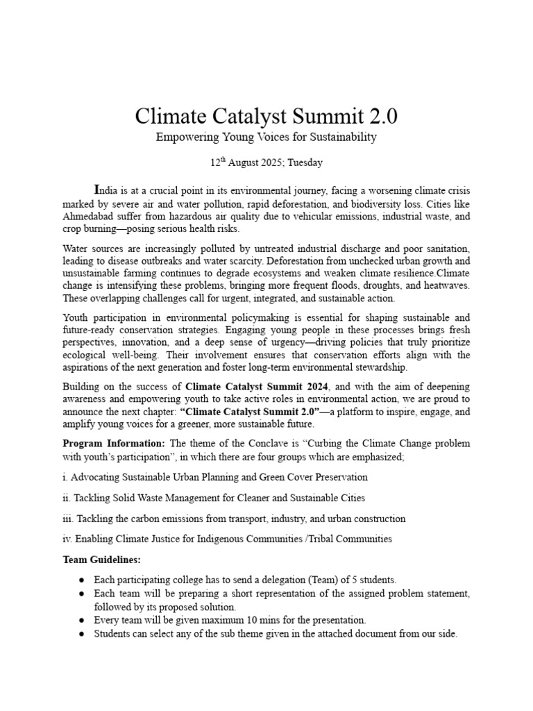 Youth Empowerment for Climate Action | PDF | Sustainability ...