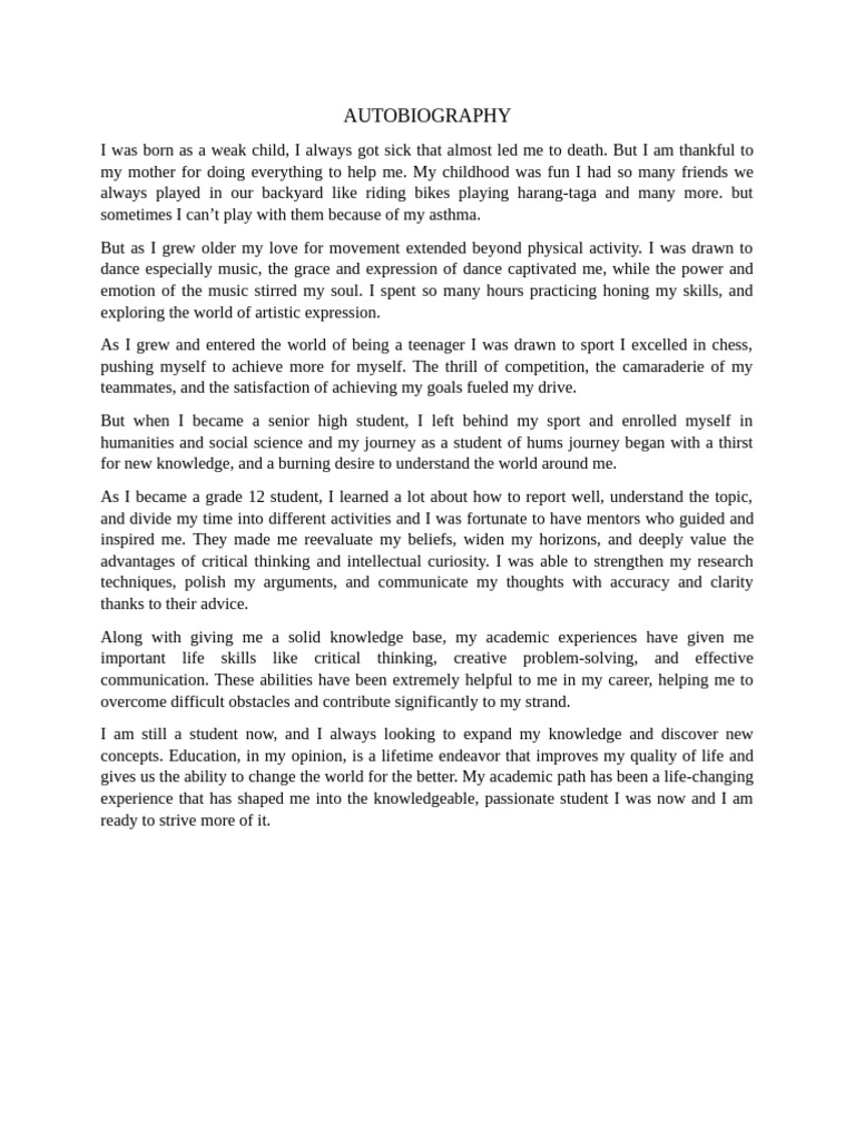 Autobiography | PDF