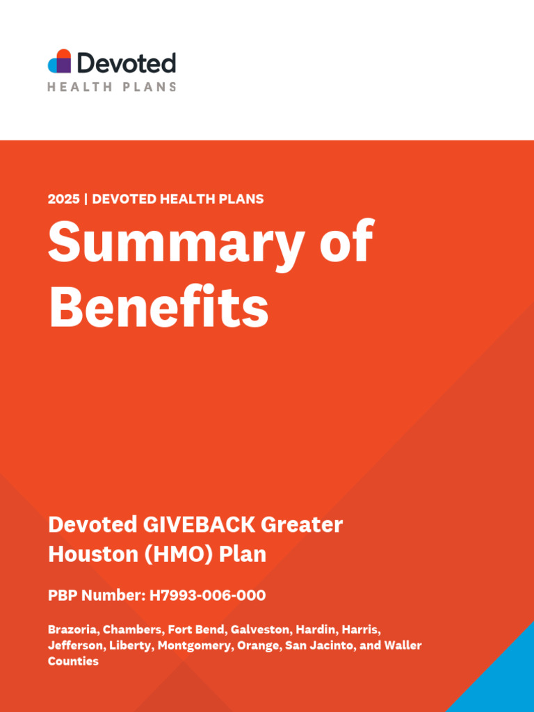 Devoted GIVEBACK HMO 2025 Benefits Summary | PDF | Medicare (United ...