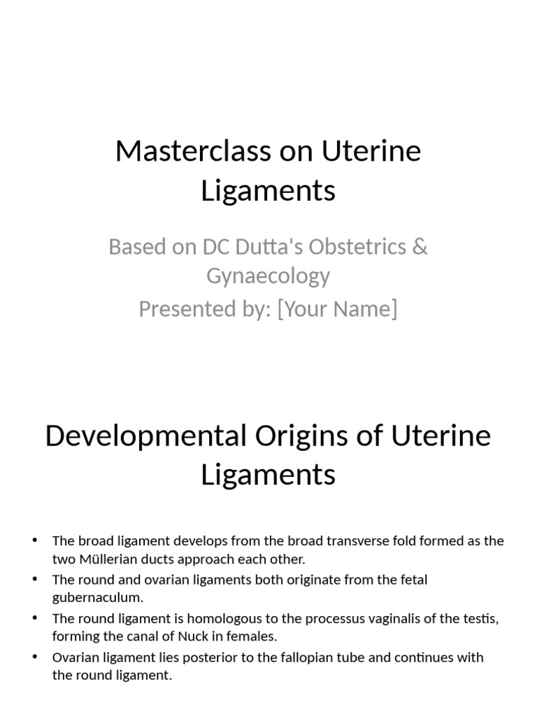 Anatomy of Uterine Ligaments Explained | PDF | Uterus | Ovary