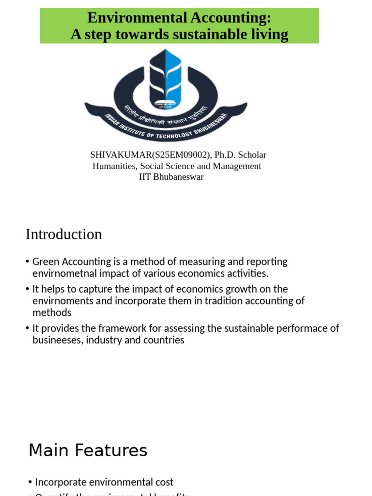 Green Accounting for Sustainable Growth | PDF | Sustainability | Economics