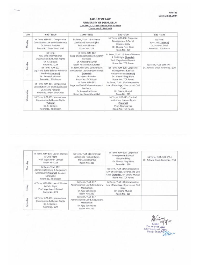 LLM Timetable 24 | PDF