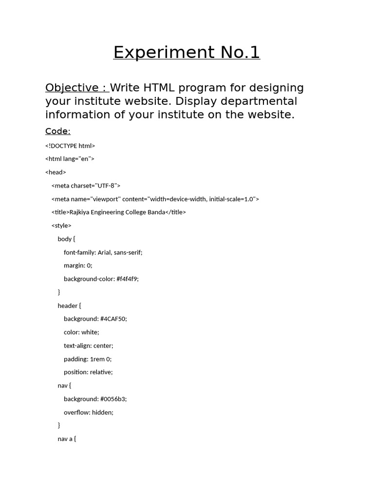 Web Technology Lab File | PDF | Html | Http Cookie