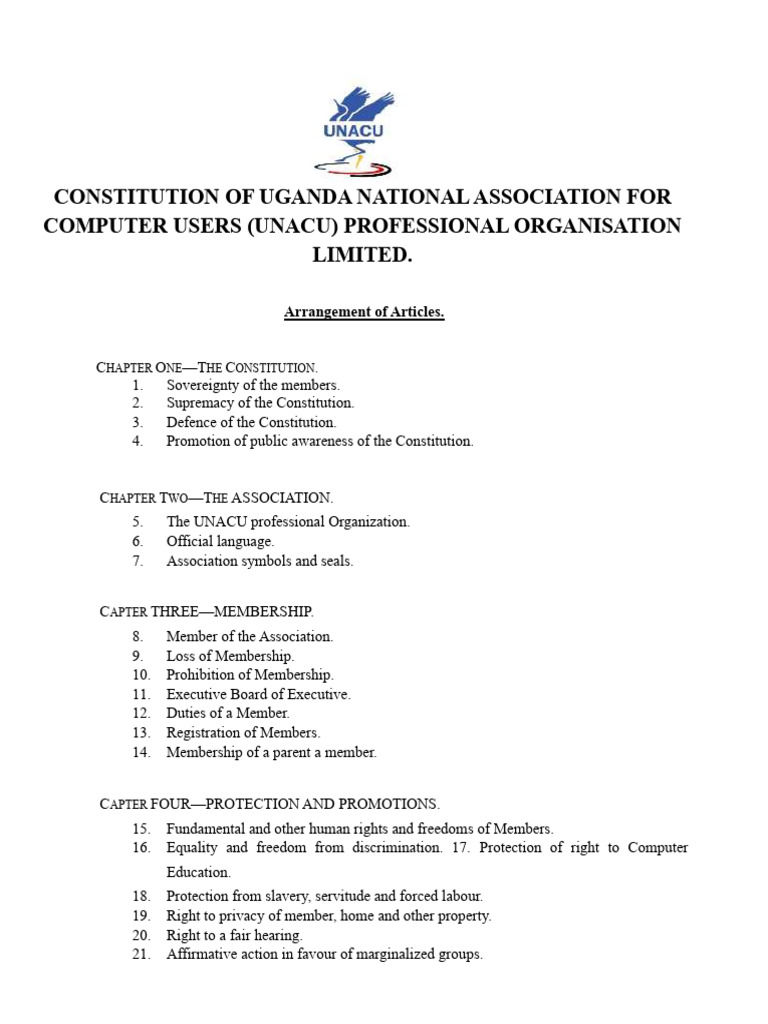 UNACU Constitution Overview and Objectives | PDF | Elections | Voting