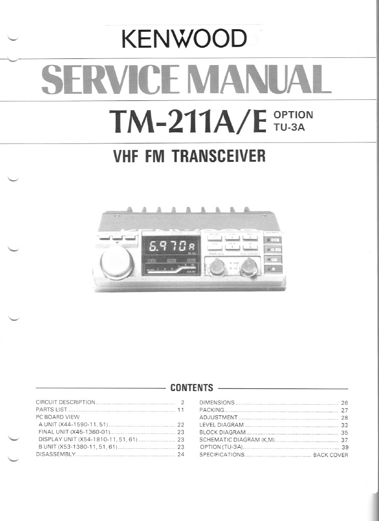 Kenwood TM 211 A Service Manual | PDF