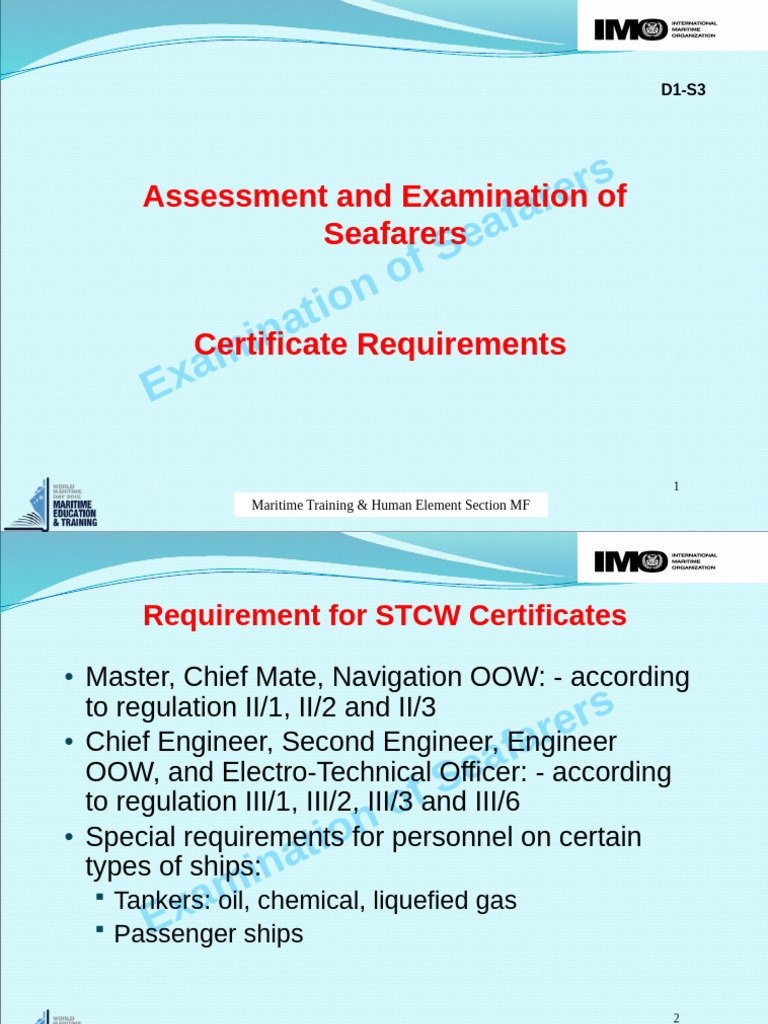 STCW Certificate Requirements Overview | PDF | Sailor | Freight Transport