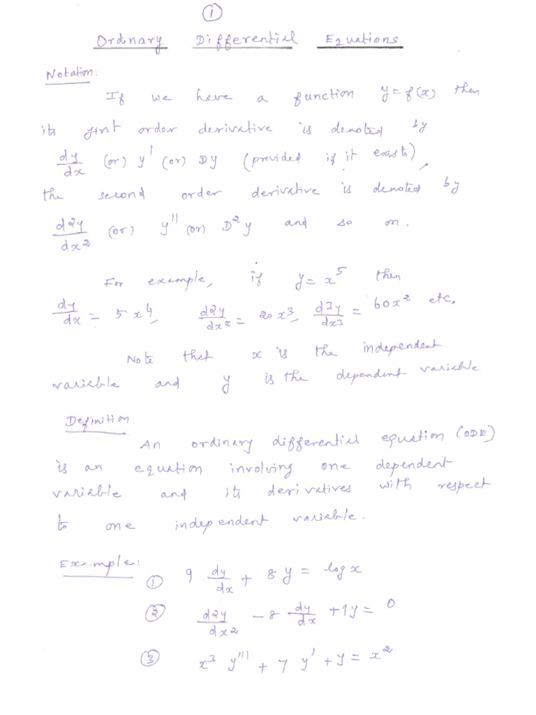ODE Notes | PDF