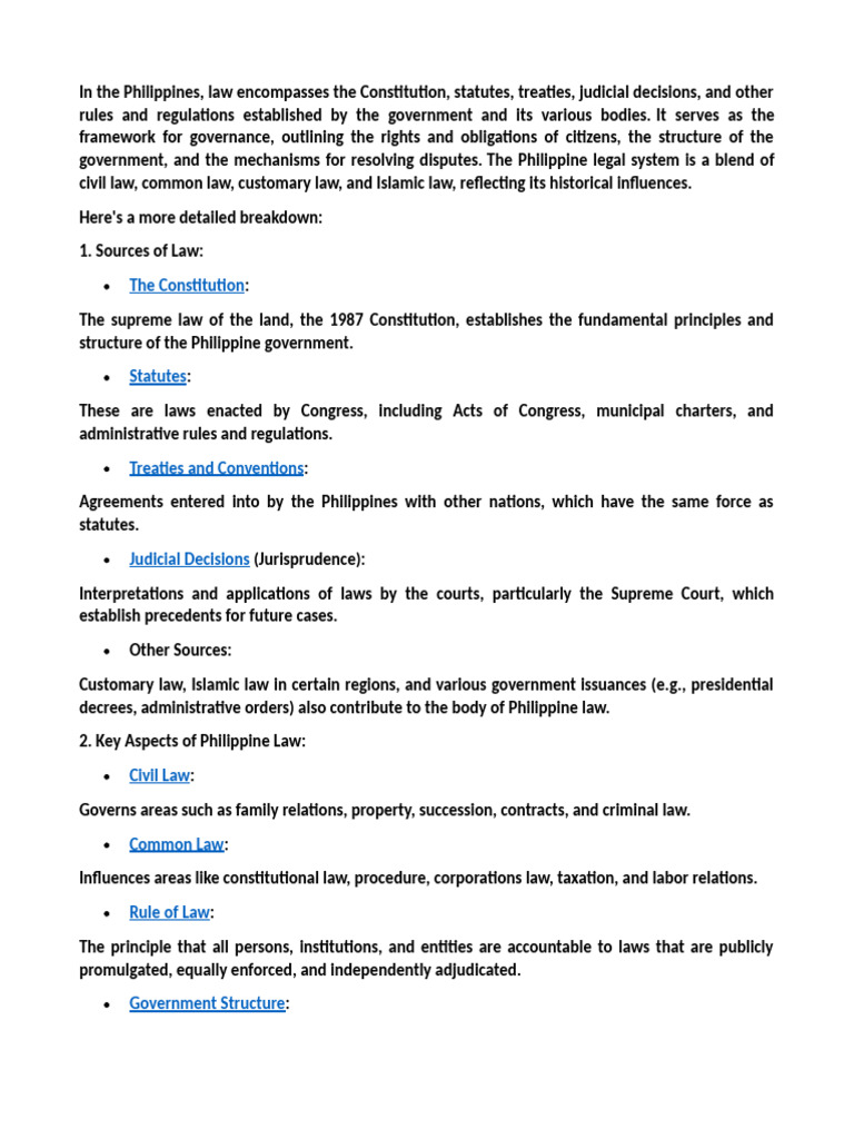 Law in The Philippines | PDF
