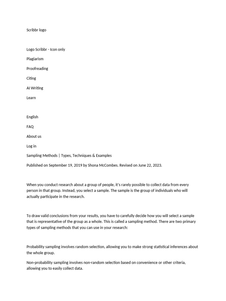Scribbr logo-WPS Office | PDF | Sampling (Statistics) | Scientific Method