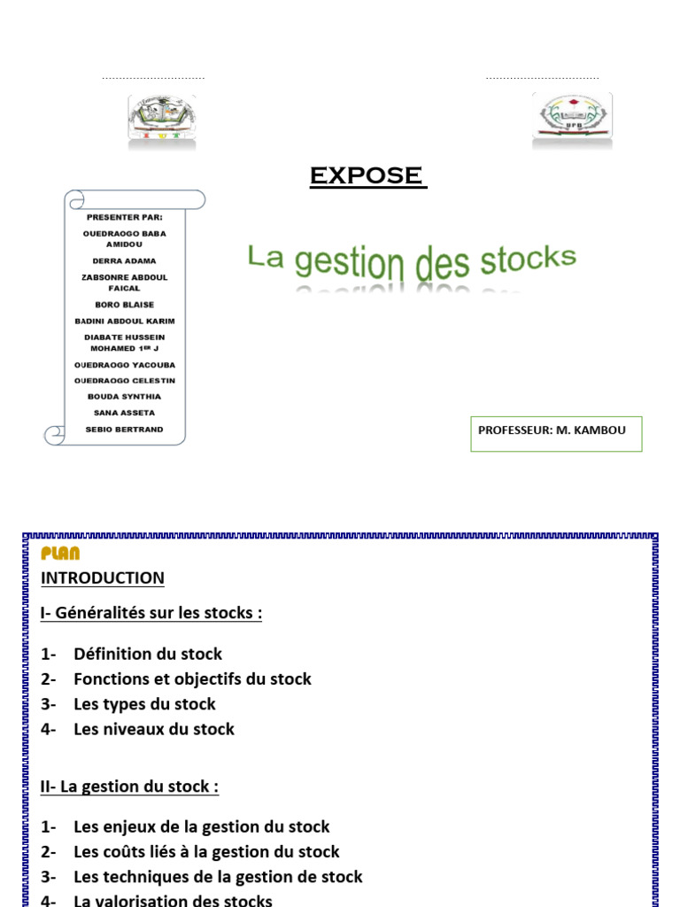 Gestion efficace des stocks et logistique | PDF | Inventaire