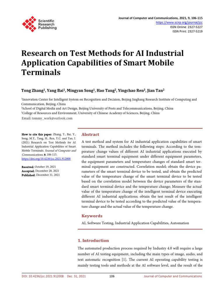 AI Testing Methods for Smart Terminals | PDF | Regression Analysis ...