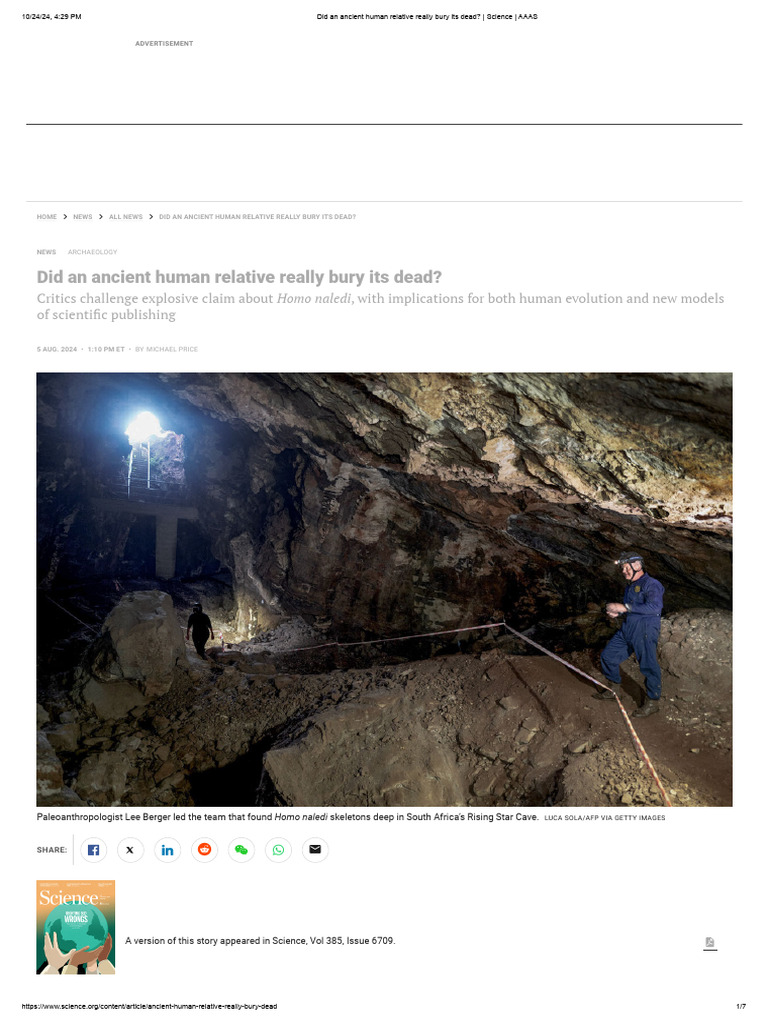 Ancient Human Burial Claims Challenged | PDF