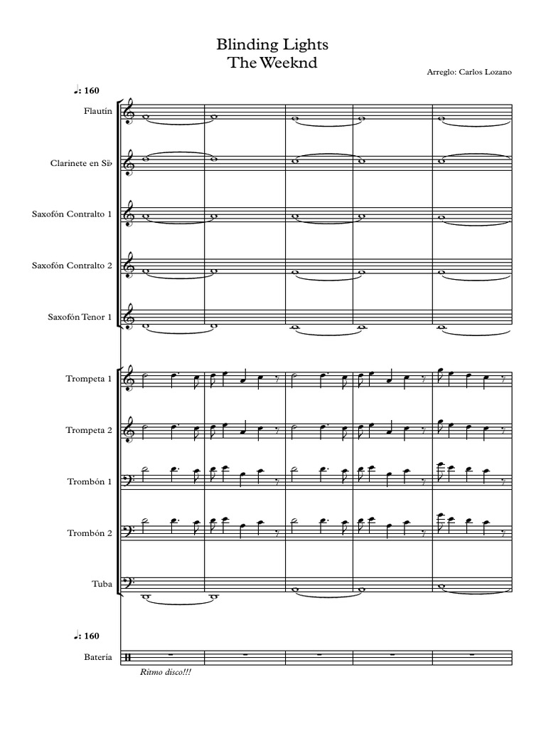 Blinding Lights The Weeknd - Partitura Completa | PDF