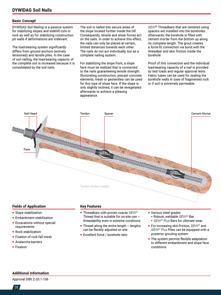 DYWIDAG Soil Nailing System Overview | PDF | Building Materials ...