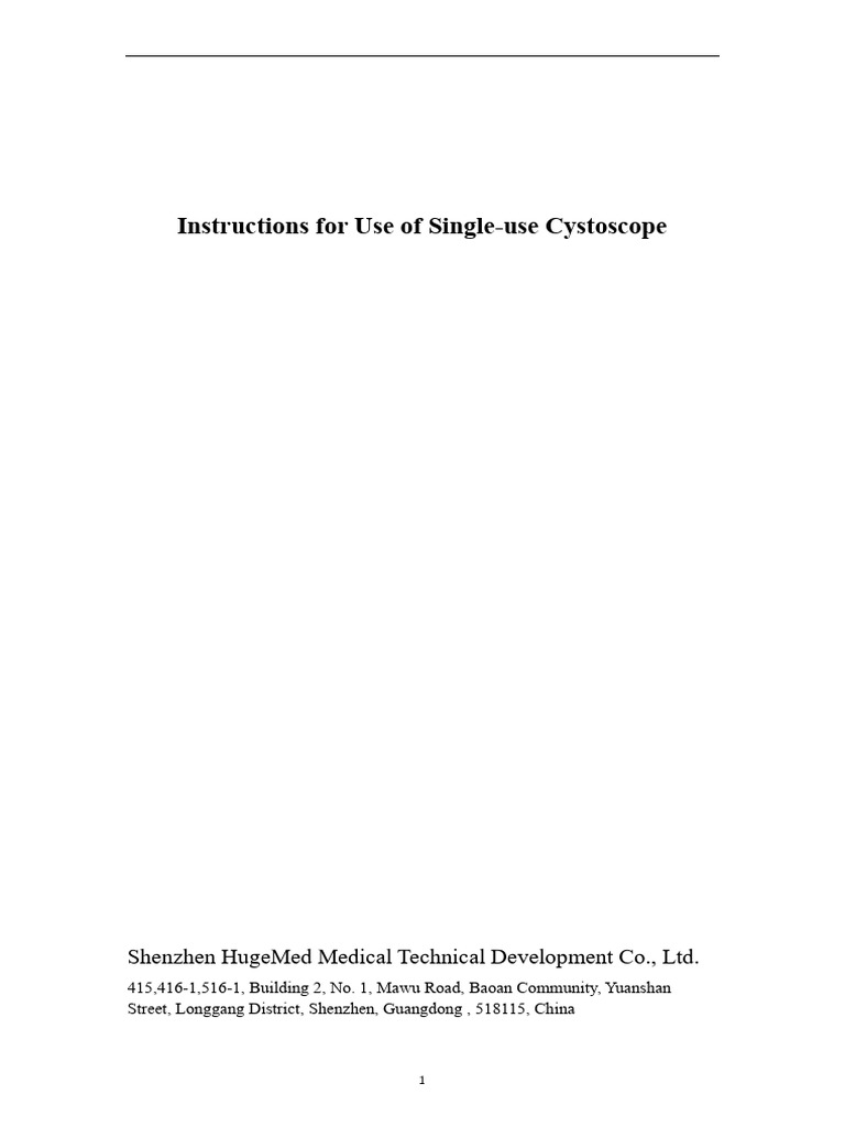 HugeMed Single-Use Cystoscope Guide | PDF | Sterilization (Microbiology ...