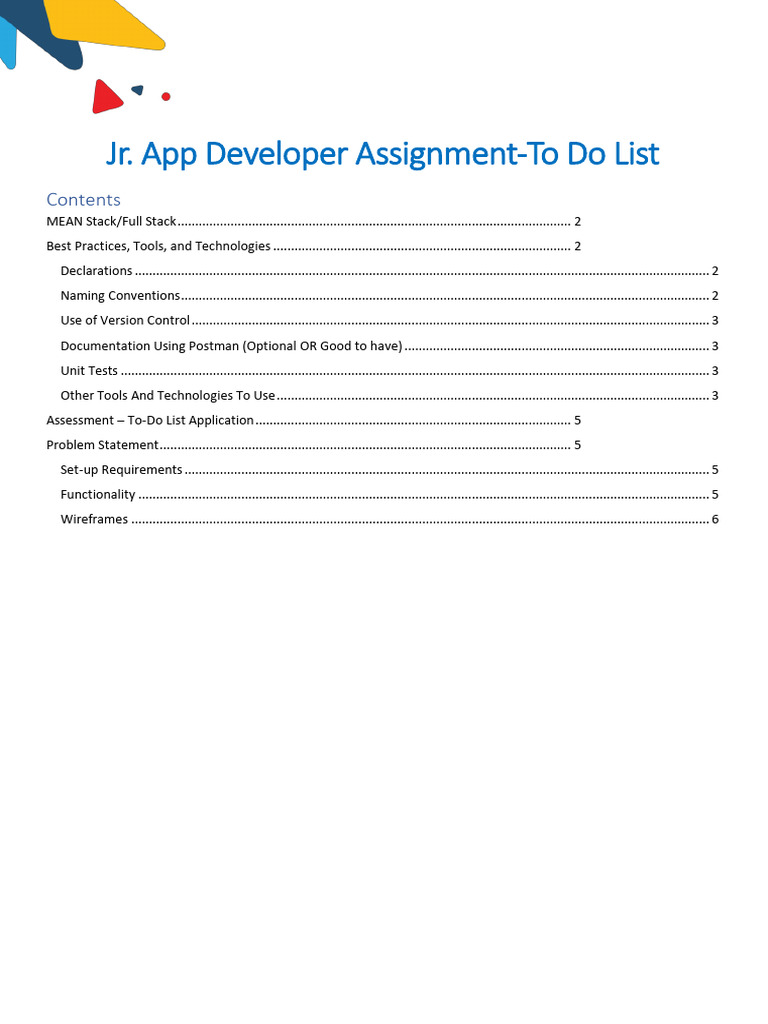 Jr. App Developer To-Do List Guide | PDF | Dynamic Web Page | Software ...