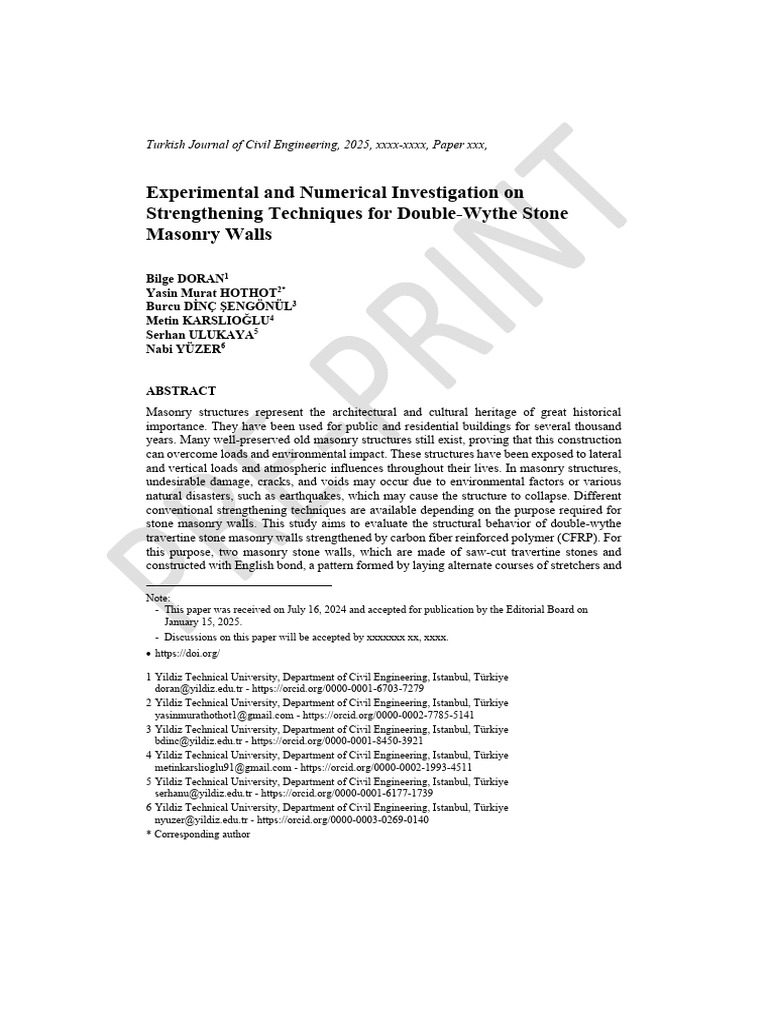 Strengthening Double-Wythe Stone Walls | PDF | Strength Of Materials ...