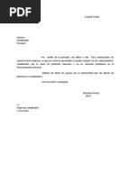 Carta de Renuncia Voluntaria