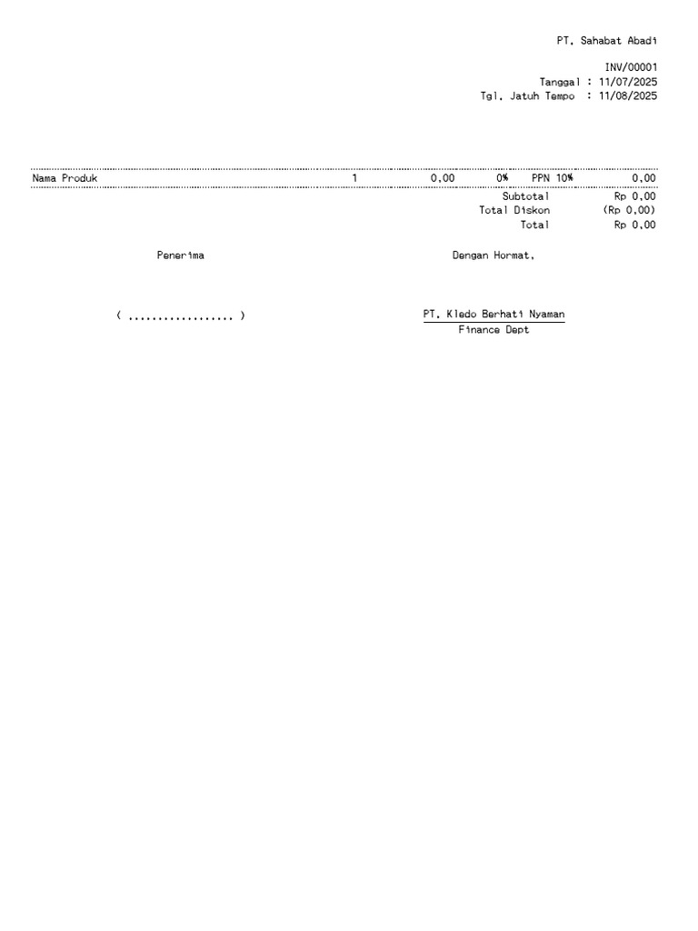 Invoice TK Buah Ferry 2025 | PDF