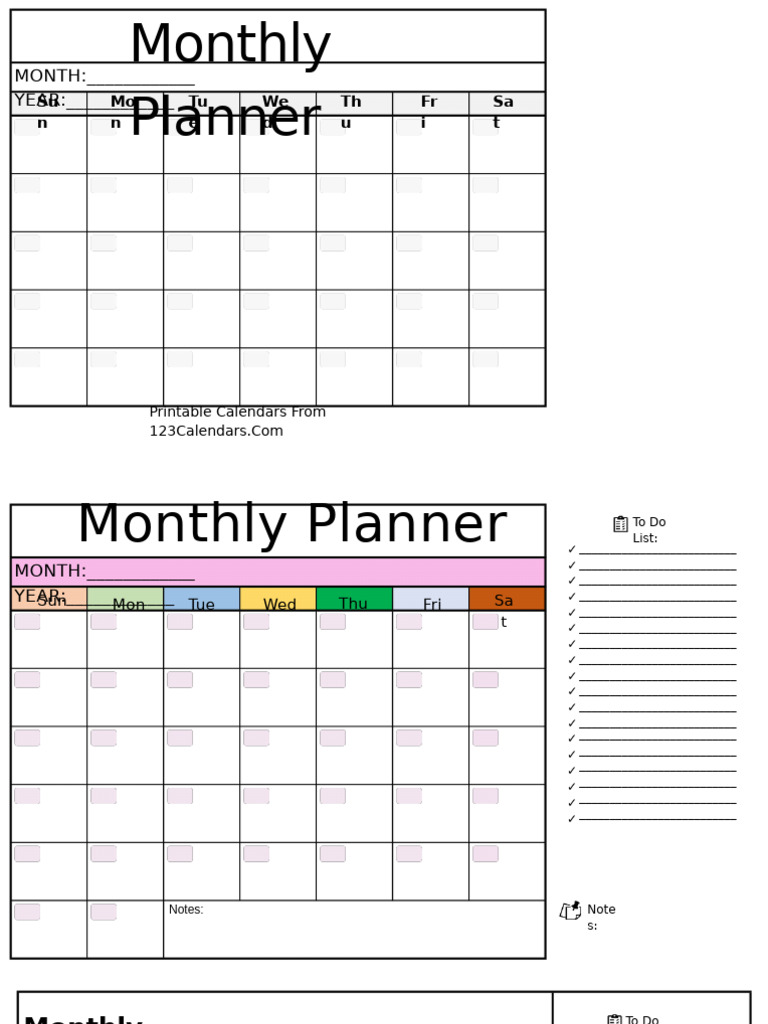 Monthly Planner PDF | PDF