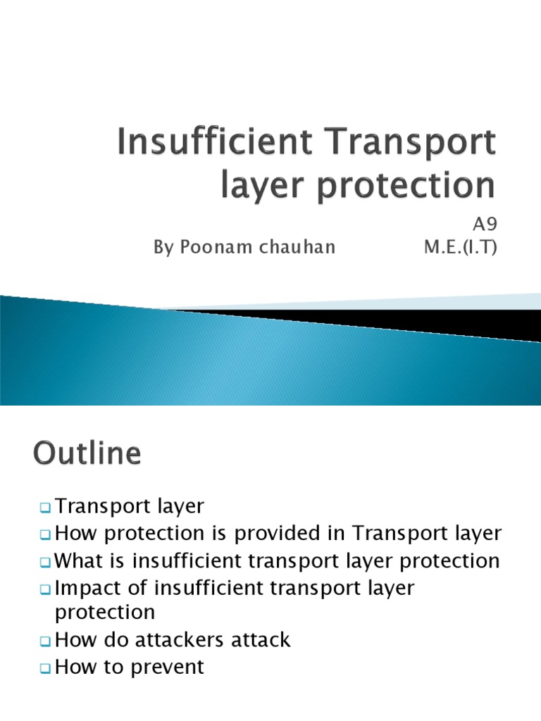 Insufficient Transport Layer Protection | PDF | Transport Layer ...