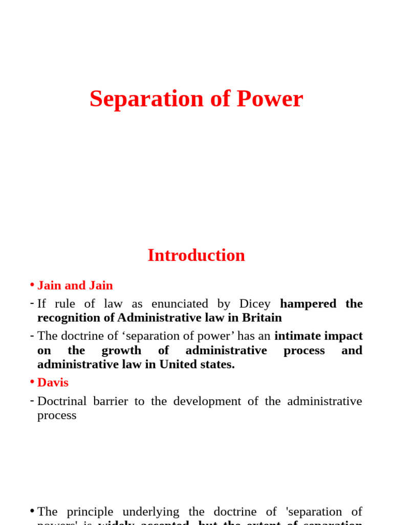 Separation of Power | PDF | Separation Of Powers | Presidents Of The ...