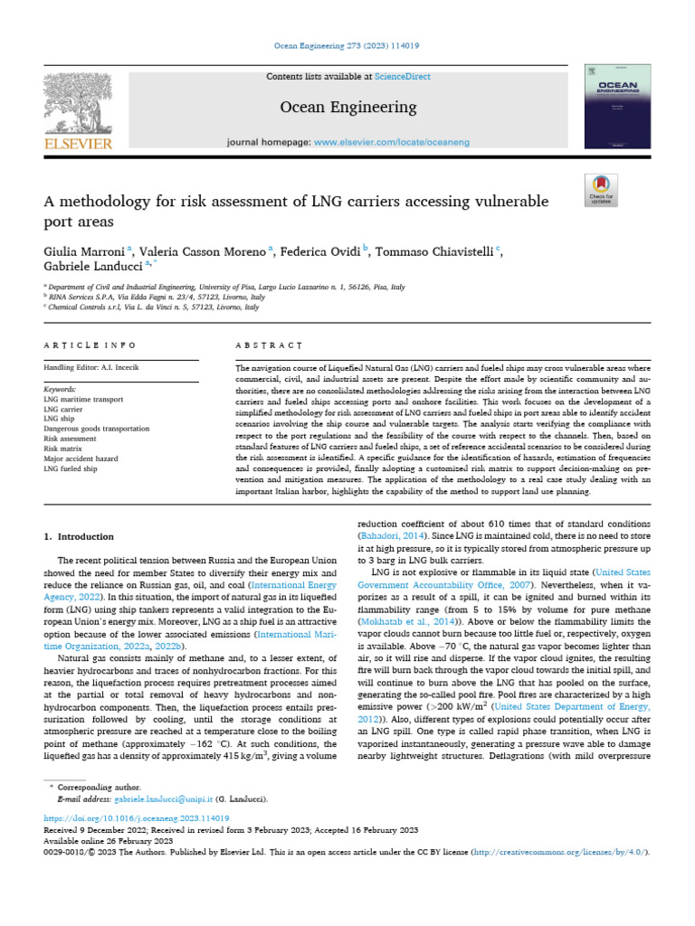 Risk Assessment Methodology for LNG Carriers | PDF | Liquefied Natural ...