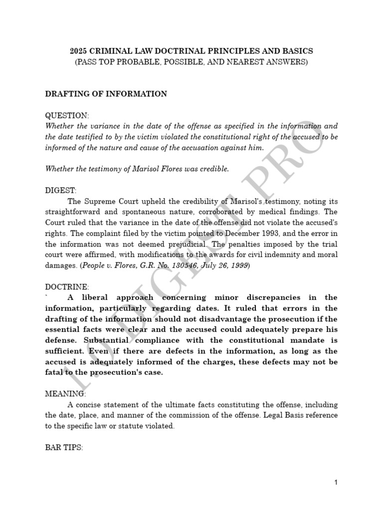 2025 Criminal Law Doctrinal Principles and Basics | PDF | Crime ...