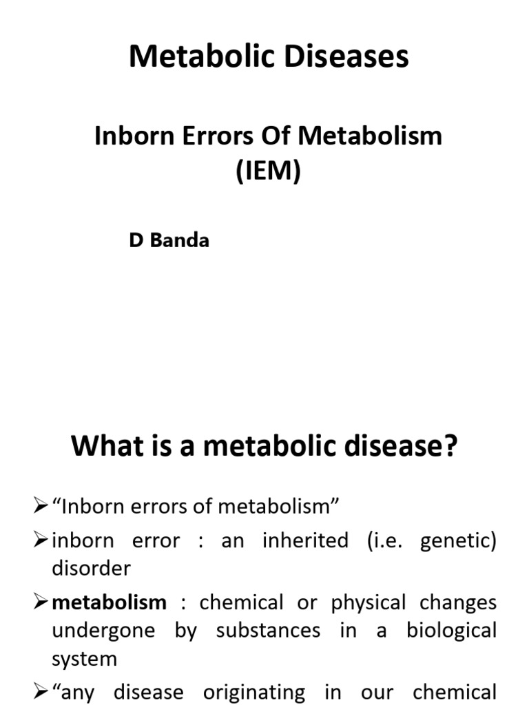 Understanding Inborn Errors of Metabolism | PDF | Nucleotides | Metabolism
