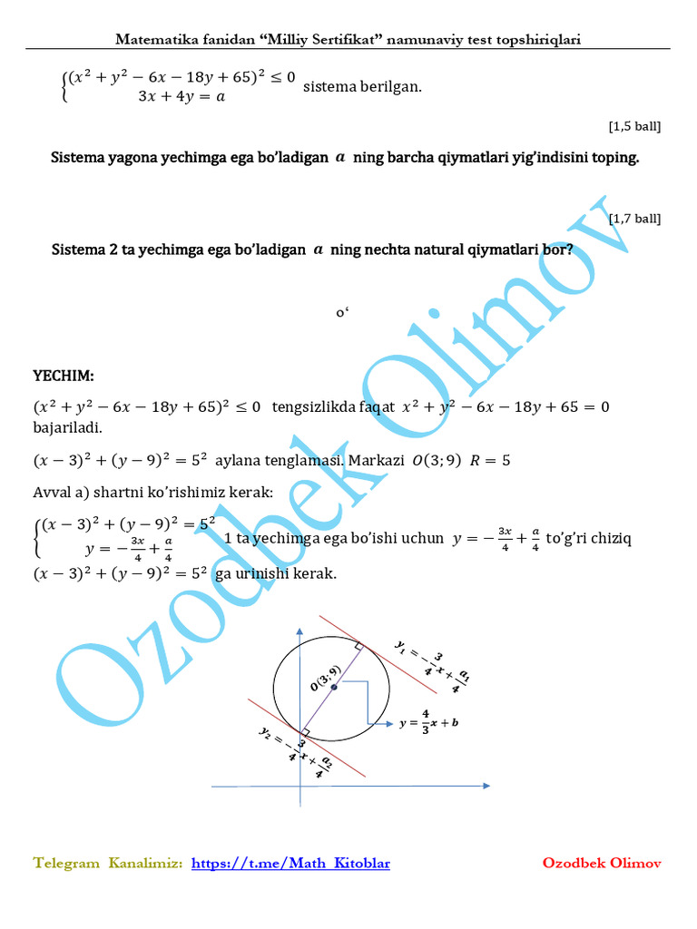 36-45 Yozma Yechimlari | PDF