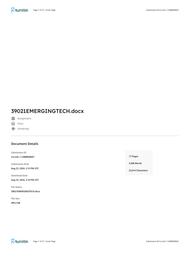 Sample - Emerging Technology | PDF | Artificial Intelligence ...