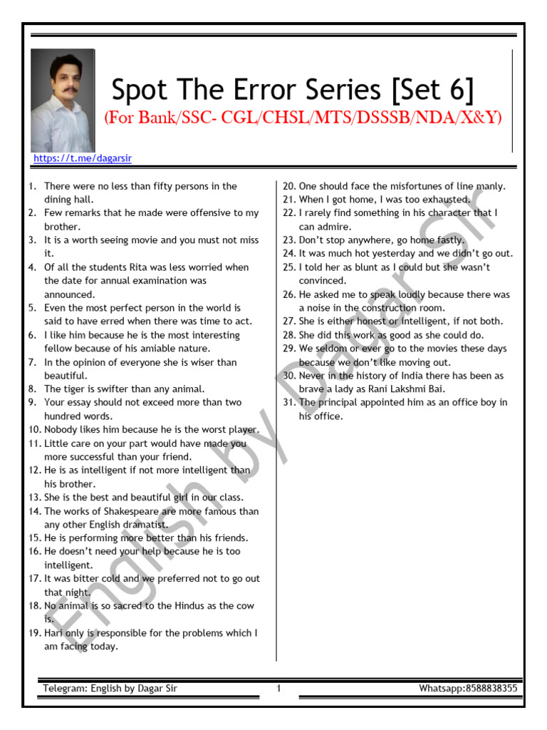 Error Correction Guide for Exams | PDF | Adjective | Adverb