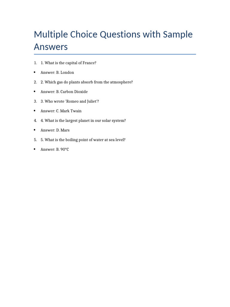 Incorrect Answers to Common Questions | PDF