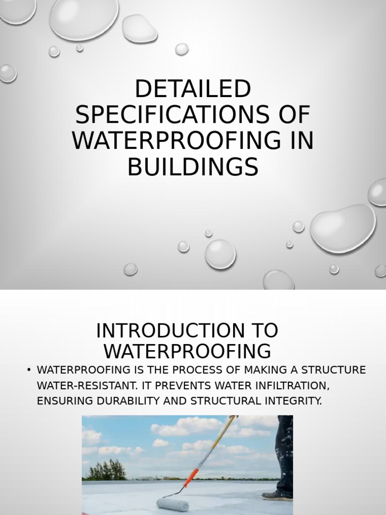 Waterproofing Specifications for Buildings | PDF | Industrial Processes ...