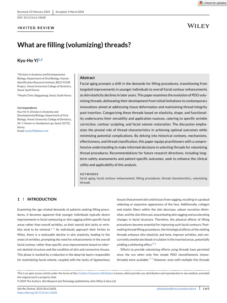 Understanding PDO Volumizing Threads | PDF | Skin | Wrinkle