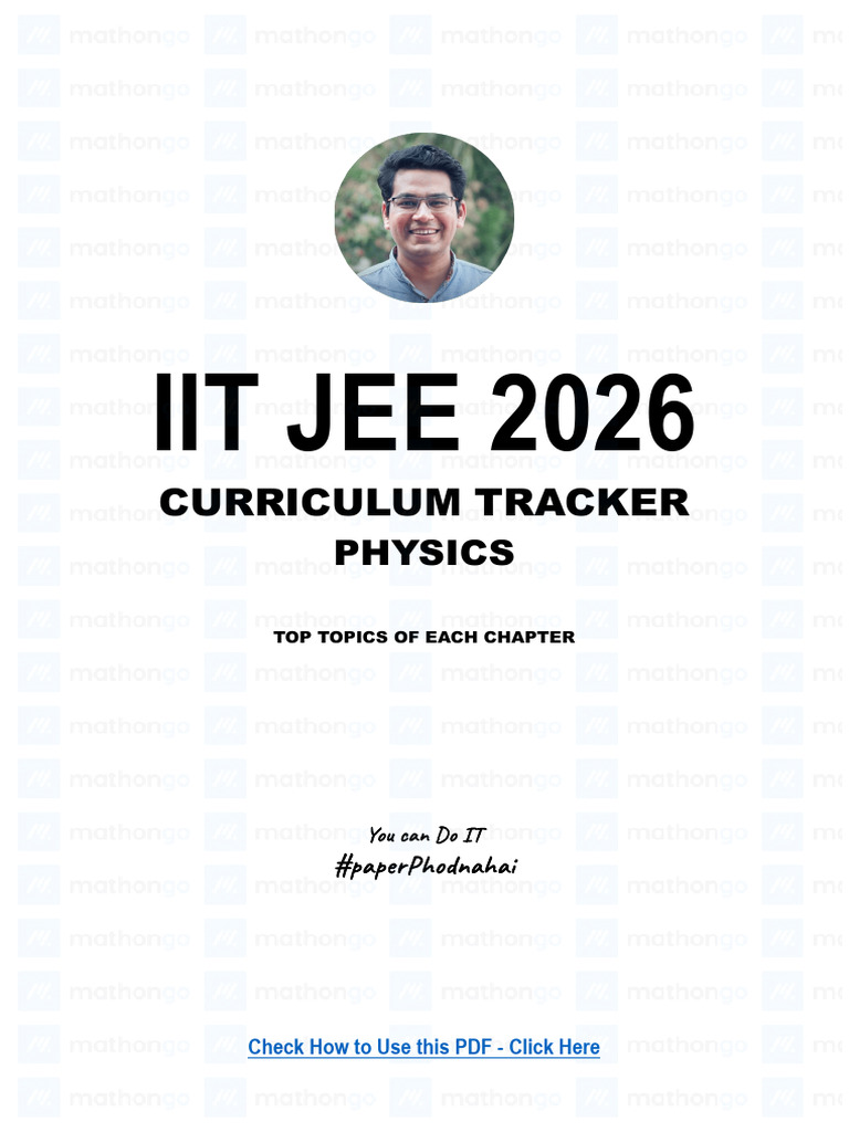 Physics Chapter Tracker - JEE Main 2026 - MathonGo-pages-Deleted | PDF | Inductance | Magnetic Field