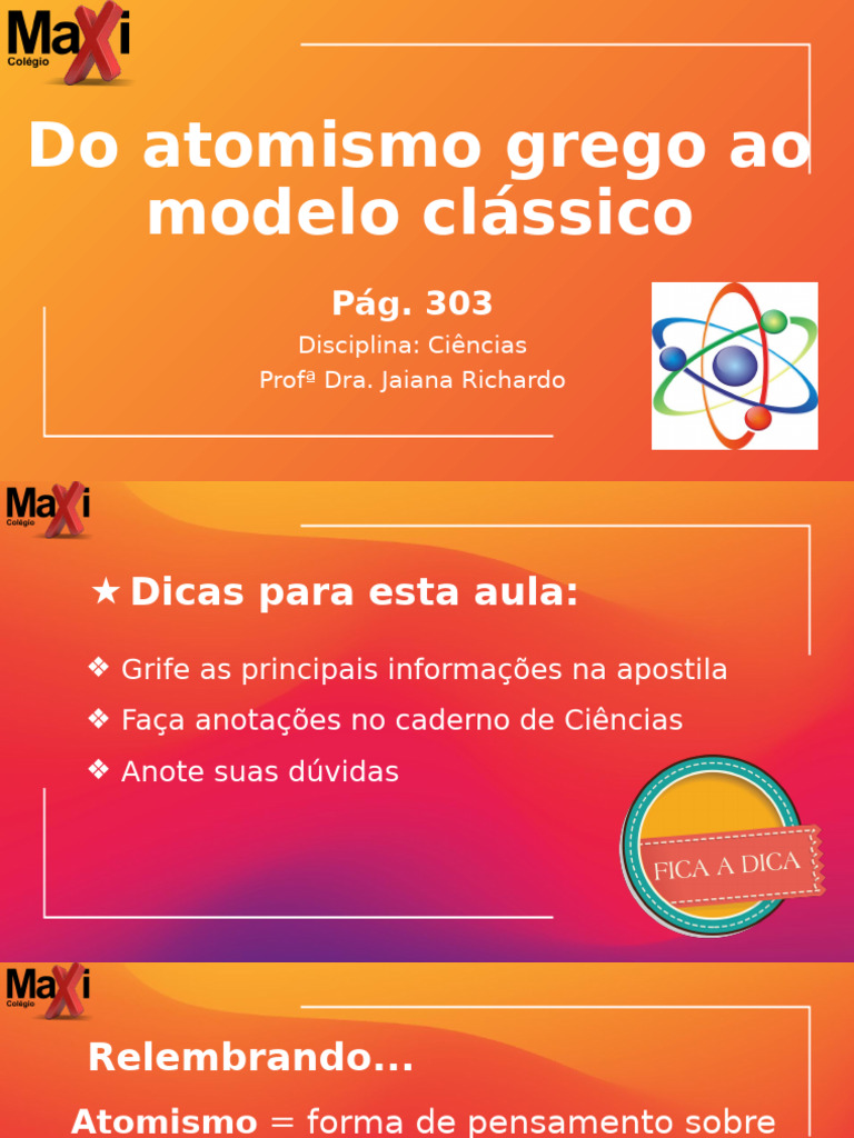 Do Atomismo Grego Ao Modelo Clássico | PDF | Próton | Radioatividade