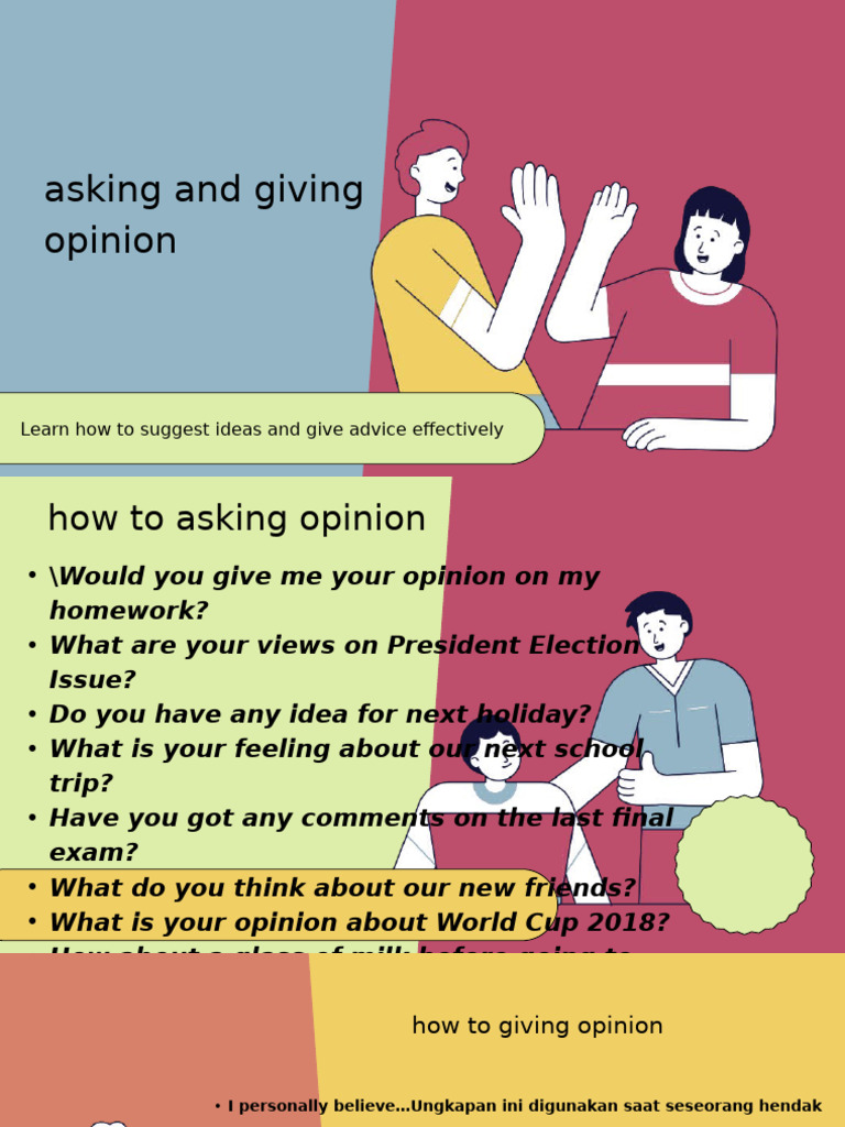 Giving Advice and Making Recommendations Presentation in Colorful ...