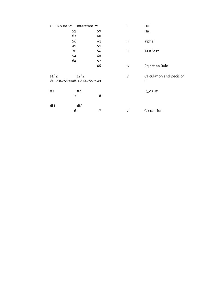 F-Test and ANOVA Analysis Results | PDF | Evaluation | Data Collection