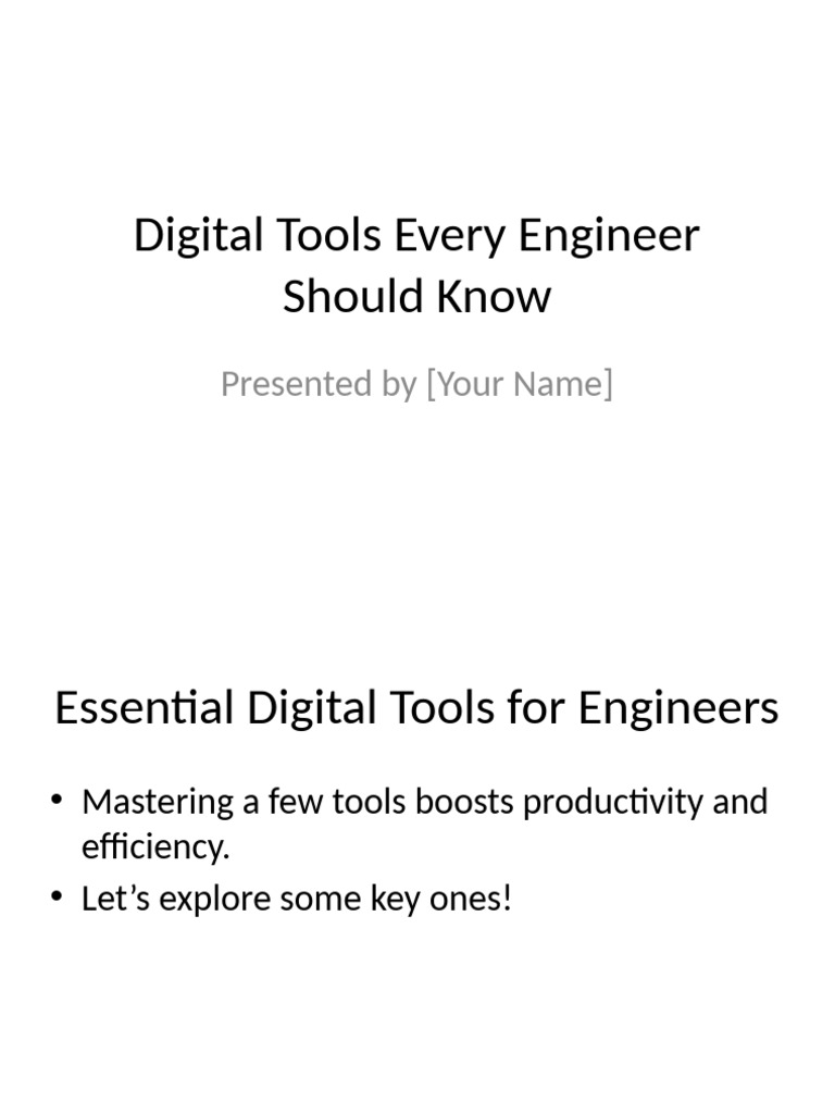 Digital Tools For Engineers | PDF